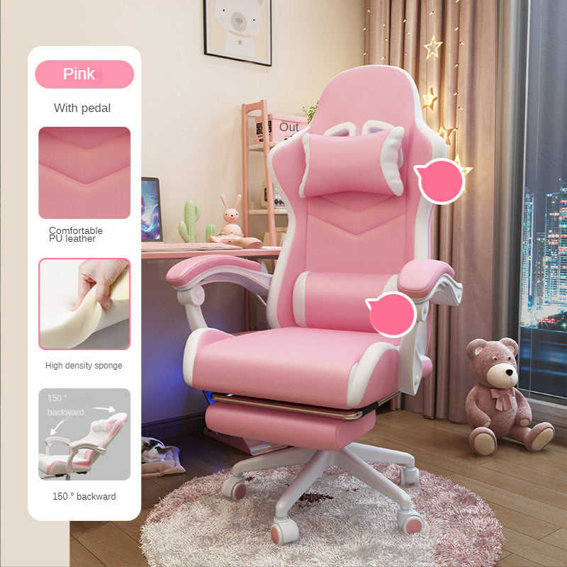 Ergonomic Gaming Chair for Girls' Bedrooms